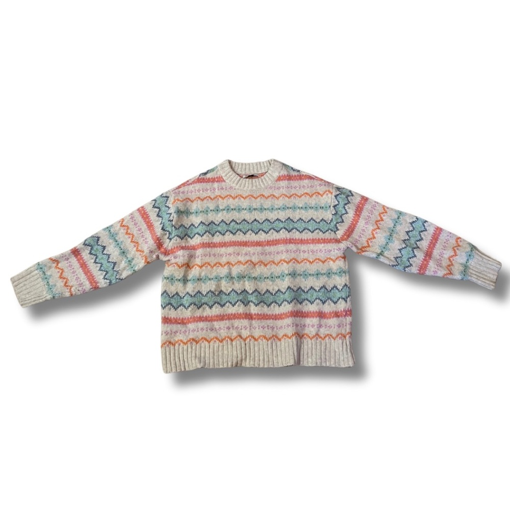 AE Oversized Fair Isle Crewneck Sweater